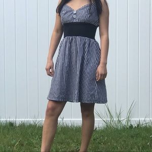 Black and white gingham picnic summer dress